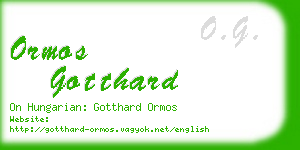 ormos gotthard business card